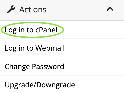 Log into cPanel link