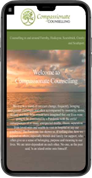 Compassionate Counselling mobile view
