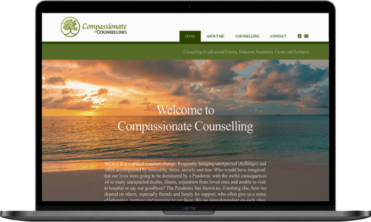 Compassionate Counselling laptop view