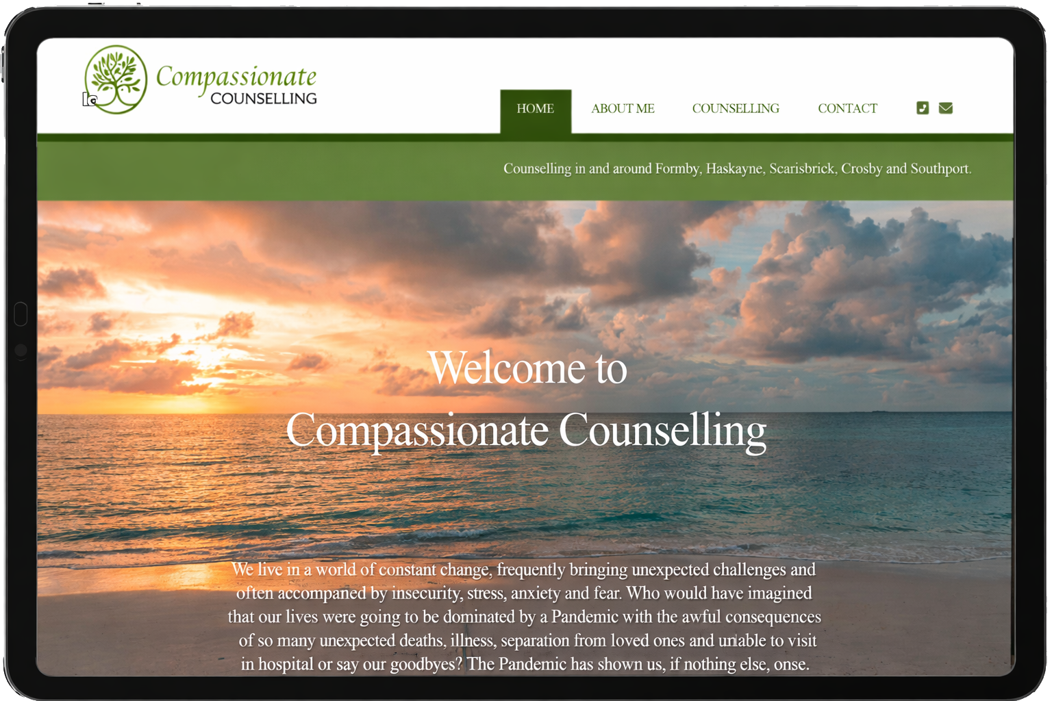 Compassionate Counselling tablet view